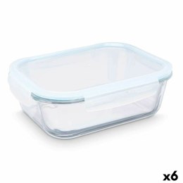 Pojemnik na Lunch Przezroczysty Silikon Szkło borokrzemowe 2,2 L 27 x 9 x 22 cm (6 Sztuk)