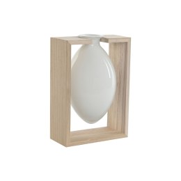 Wazon Home ESPRIT Biały Naturalny Drewno Szkło 17 x 12 x 25 cm