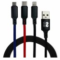 Kabel Micro USB Subblim Premium 3in1 Niebieski Czarny Czerwony 1 m (1 Sztuk)