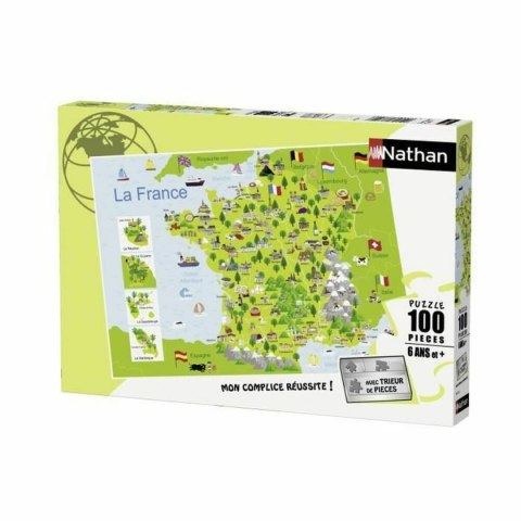 Układanka puzzle Nathan Map of France 100 Części (100 Sztuk)