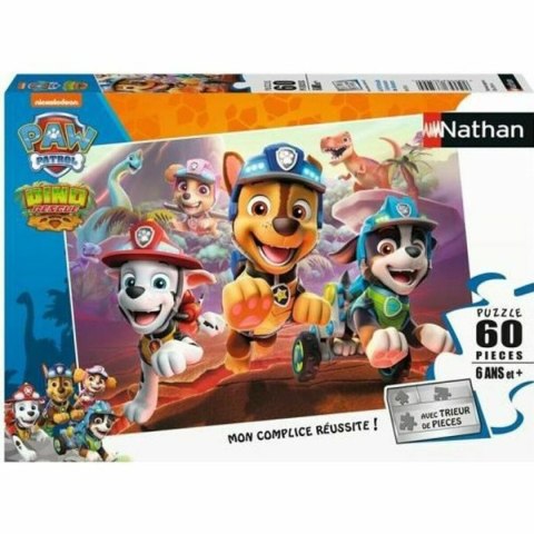 Układanka puzzle Nathan Paw Patrol to the rescue of the dinosaurs 60 Części