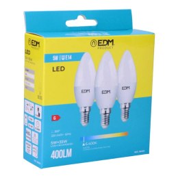 Zestaw 3 żarówek LED EDM 98205 G 35 W 5 W 50 W E14 400 lm Ø 3,6 x 10 cm (6400 K)