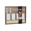 Zestaw do Sushi DKD Home Decor Metal Bambus Biały Naturalny Orientalny 30 x 40 cm 28 x 22 x 2,5 cm (9 Części)