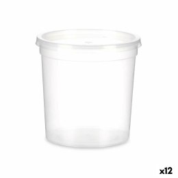 Okrągłe pudełko na lunch z pokrywką Przezroczysty polipropylen 1 L 12,5 x 12,5 x 12,5 cm (12 Sztuk)