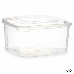 Prostokątne pudełko na lunch z pokrywką Przezroczysty polipropylen 1 L 14,1 x 8 x 15,5 cm (12 Sztuk)