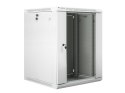 Szafa instalacyjna wisząca 19 cali 15U 600X600mm szara (drzwi szklane)