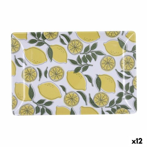 Tacka do przekąsek Quid Sicilia Wielokolorowy Bioplastik Cytrynowa 30 x 20 x 2 cm (12 Sztuk)