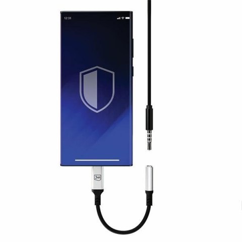 3MK Adapter USB-C - Jack 3,5 mm DACczarny/black