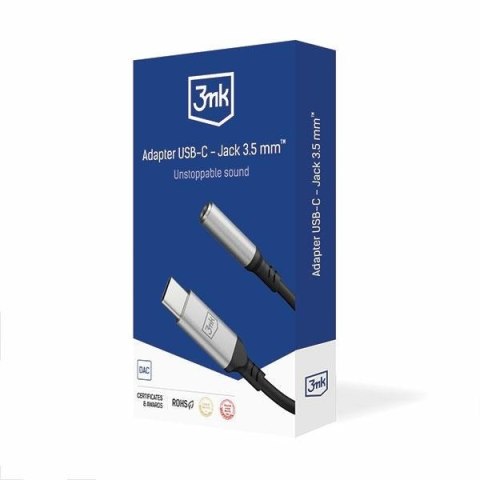 3MK Adapter USB-C - Jack 3,5 mm DACczarny/black