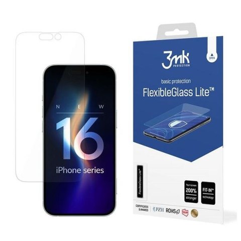3MK FlexibleGlass Lite iPhone 16 6.1"Szkło Hybrydowe Lite