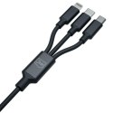 3MK Hyper Cable 3w1 USB-A/USB-C -USB-C/Micro/Lightning 1.5m Czarny/Black Kabel