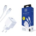 3MK Hyper Charger PD 25W ład. sieć. biała/white + 1x USB-C Cable