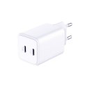 3MK Hyper Charger PD 45W ład. sieć. biała/white + 2x USB-C Cables