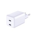 3MK Hyper Charger PD 45W ład. sieć. biała/white + 2x USB-C Cables