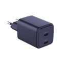 3MK Hyper Charger PD 45W ład. sieć. czarna/black + 2x USB-C Cables