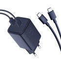 3MK Hyper Charger PD 45W ład. sieć. czarna/black + 2x USB-C Cables