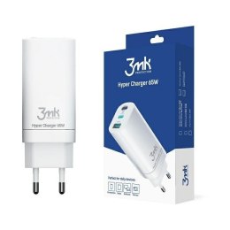 3MK HyperCharger 65W 2xUSB-C + 1xUSB-A ładowarka sieciowa GAN, PD+QC