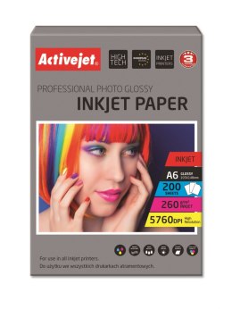 Activejet AP6-260GR200 Papier fotograficzny błyszczący; 10x15; (A6; 200 szt.)