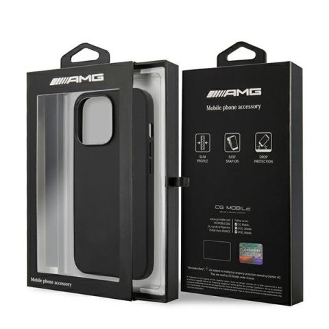 AMG AMHCP13LDOLBK iPhone 13 Pro / 136,1" czarny/black hardcase Leather Hot Stamped