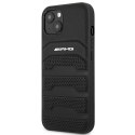 AMG AMHCP14MGSEBK iPhone 14 Plus / 15 Plus 6.7" czarny/black hardcase Leather Debossed Lines