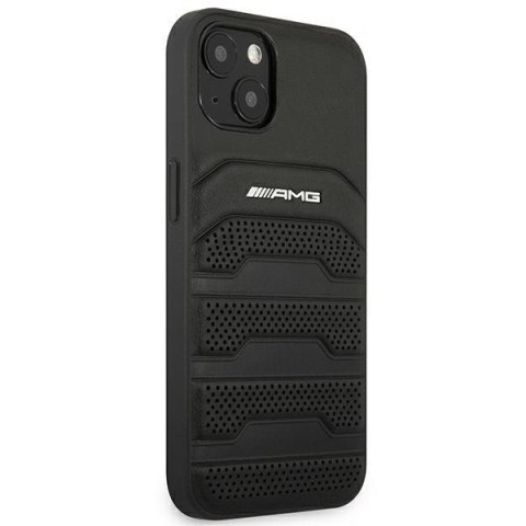 AMG AMHCP14MGSEBK iPhone 14 Plus / 15 Plus 6.7" czarny/black hardcase Leather Debossed Lines