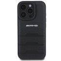 AMG AMHCP16XGSEBK iPhone 16 Pro Max 6.9" czarny/black hardcase Leather Debossed Lines Black Logo