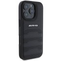 AMG AMHCP16XGSEBK iPhone 16 Pro Max 6.9" czarny/black hardcase Leather Debossed Lines Black Logo