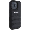 AMG AMHCP16LGSEBK iPhone 16 Pro 6.3" czarny/black hardcase Leather Debossed Lines Black Logo