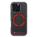 Audi Carbon Fiber Sport Red Circle MagSafe iPhone 16 Pro 6.3" czarny/black hardcase AUS-TPUPCMIP16P-RSQ/D5-BK