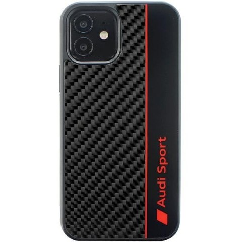 Audi Carbon Fiber Stripe iPhone 12/12 Pro 6.1" czarny/black hardcase AUS-TPUPCIP12P-R8/D1-BK