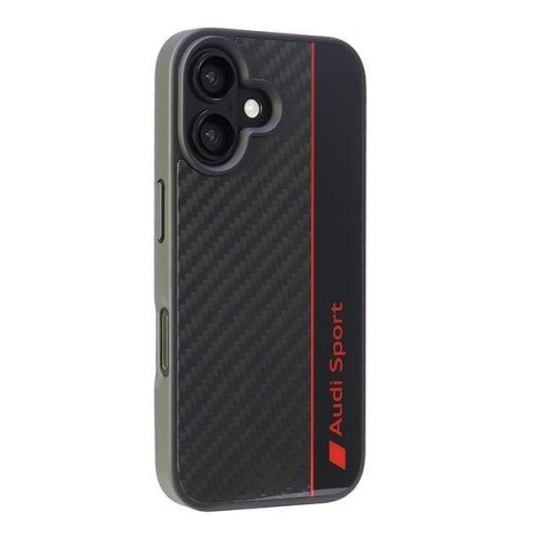 Audi Carbon Fiber Stripe iPhone 16 6.1"czarny/black hardcase AUS-TPUPCIP16-R8/D1-BK