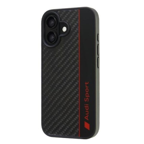Audi Carbon Fiber Stripe iPhone 16 6.1"czarny/black hardcase AUS-TPUPCIP16-R8/D1-BK