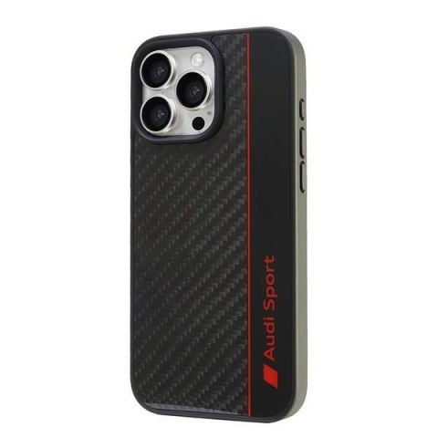 Audi Carbon Fiber Stripe iPhone 16 ProMax 6.9" czarny/black hardcase AUS-TPUPCIP16PM-R8/D1-BK