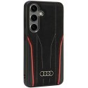 Audi Genuine Leather MagSafe S24 S921 czarno-czerwony/black-red hardcase AU-TPUPCS24-R8/D3-RD