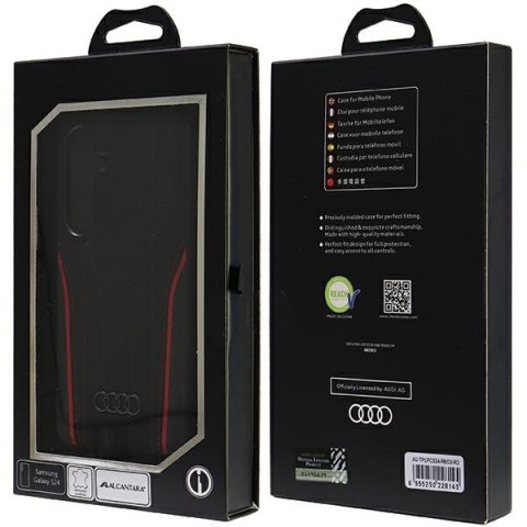Audi Genuine Leather MagSafe S24 S921 czarno-czerwony/black-red hardcase AU-TPUPCS24-R8/D3-RD