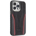 Audi Genuine Leather MagSafe iPhone 15 Pro 6.1" czarno-czerwony/black-red hardcase AU-TPUPCMIP15P-R8/D3-RD