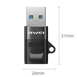 AWEI Adapter CL-13 USB-C/USB-A czarny/black