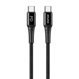 AWEI kabel CL-111T USB-C na USB-C 60W czarny/black