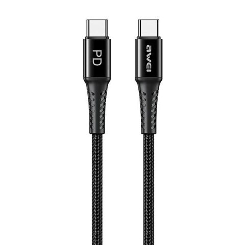 AWEI kabel CL-111T USB-C na USB-C60W czarny/black