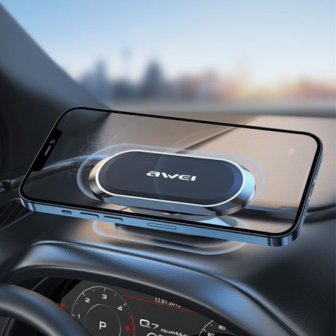 AWEI magnetyczny uchwyt samochodowy X20 na kokpit szary/metal gray