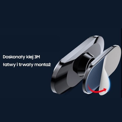 AWEI magnetyczny uchwyt samochodowy X20 na kokpit szary/metal gray