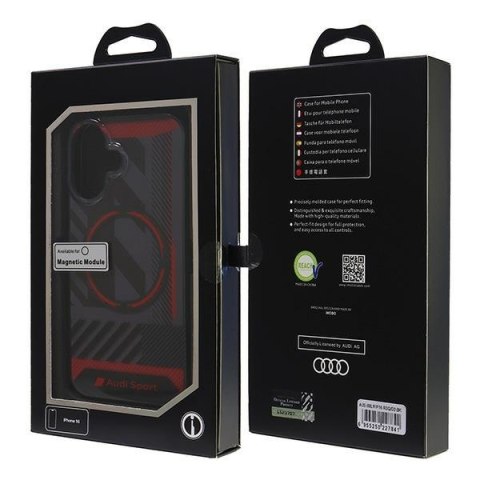 Audi IML Sport MagSafe iPhone 16 6.1"czarny/black hardcase AUS-IMLMIP16-RSQ/D2-BK