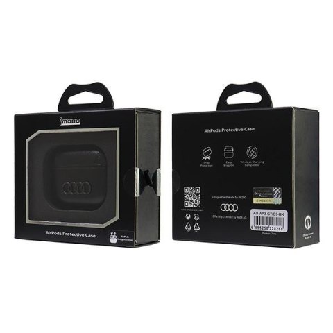 Audi Leather Big Logo AirPods 3 coverczarny/black AU-AP3-GT/D3-BK