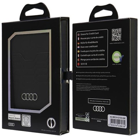 Audi Leather Wallet Card Slot Standczarny/black MagSafe AU-MSCH-GT/D3-BK