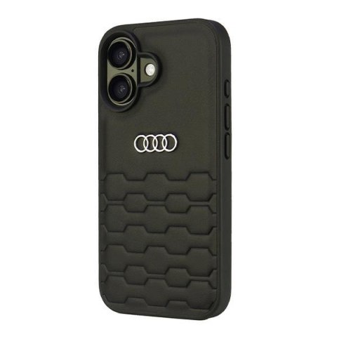 Audi Synthetic Leather iPhone 16 6.1"czarny/black hardcase AU-TPUPCIP16-GT/D2-BK
