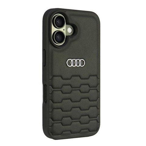 Audi Synthetic Leather iPhone 16 6.1"czarny/black hardcase AU-TPUPCIP16-GT/D2-BK