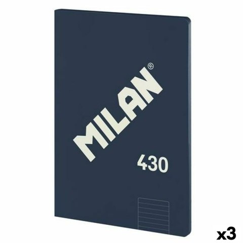Notatnik Milan 430 Niebieski A4 48 Kartki 21 x 29,7 cm (3 Sztuk)