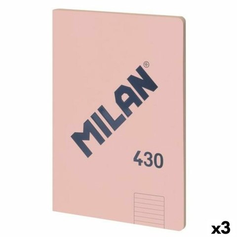 Notatnik Milan 430 Różowy A4 48 Kartki 21 x 29,7 cm (3 Sztuk)