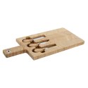 Deska do krojenia Home ESPRIT Naturalny Bambus Stal nierdzewna 41 x 18,3 x 2 cm (4 Części)