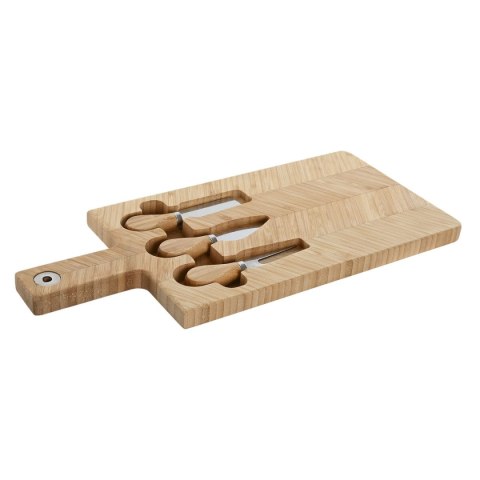 Deska do krojenia Home ESPRIT Naturalny Bambus Stal nierdzewna 41 x 18,3 x 2 cm (4 Części)